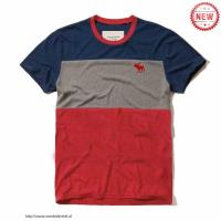 heren abercrombie and fitch korte tees gestreept moose logo koningsblauw grijs rood Breda Shop flvwl506